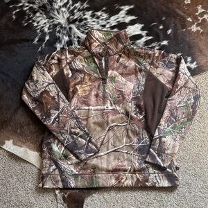 Camo Hunting Pullover Hoodie - Realtree-Style Brown Green